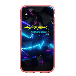 Чехол iPhone XS Max матовый Cyberpunk неоновые плиты, цвет: 3D-баблгам