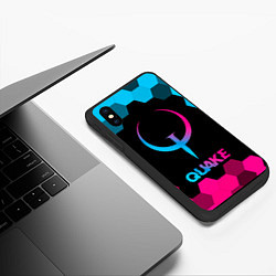 Чехол iPhone XS Max матовый Quake - neon gradient, цвет: 3D-черный — фото 2