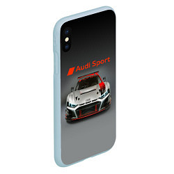 Чехол iPhone XS Max матовый Audi sport - racing car - extreme, цвет: 3D-голубой — фото 2