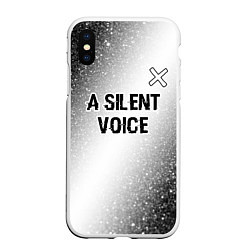 Чехол iPhone XS Max матовый A Silent Voice glitch на светлом фоне: символ свер, цвет: 3D-белый
