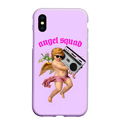 Чехол iPhone XS Max матовый Angel Squad, цвет: 3D-сиреневый