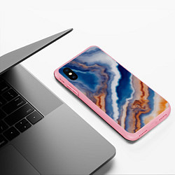 Чехол iPhone XS Max матовый Волнистая разноцветная яшма, цвет: 3D-баблгам — фото 2