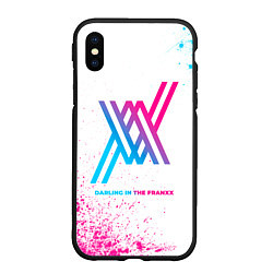 Чехол iPhone XS Max матовый Darling in the FranXX neon gradient style, цвет: 3D-черный