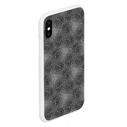 Чехол iPhone XS Max матовый Узор Черно-белый, цвет: 3D-белый — фото 2