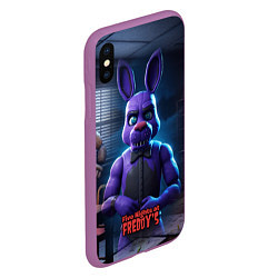 Чехол iPhone XS Max матовый Five Nights at Freddys Bonnie, цвет: 3D-фиолетовый — фото 2