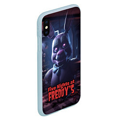 Чехол iPhone XS Max матовый Five Nights at Freddys Bonnie, цвет: 3D-голубой — фото 2