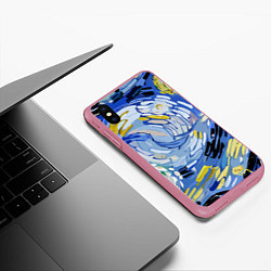 Чехол iPhone XS Max матовый Облака в стиле Ван Гога, цвет: 3D-малиновый — фото 2