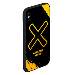 Чехол iPhone XS Max матовый A Silent Voice - gold gradient, цвет: 3D-черный — фото 2