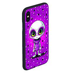 Чехол iPhone XS Max матовый Alien - purple color, цвет: 3D-черный — фото 2