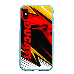 Чехол iPhone XS Max матовый Ducati - red uniform, цвет: 3D-мятный