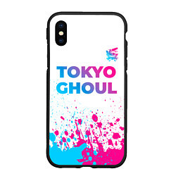 Чехол iPhone XS Max матовый Tokyo Ghoul neon gradient style: символ сверху, цвет: 3D-черный