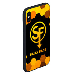 Чехол iPhone XS Max матовый Sally Face - gold gradient, цвет: 3D-черный — фото 2