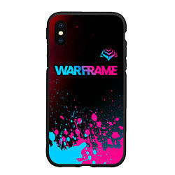 Чехол iPhone XS Max матовый Warframe - neon gradient: символ сверху, цвет: 3D-черный