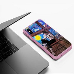 Чехол iPhone XS Max матовый Берсерк и небо Ван Гога, цвет: 3D-розовый — фото 2