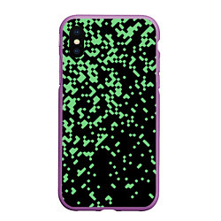 Чехол iPhone XS Max матовый Green pixel