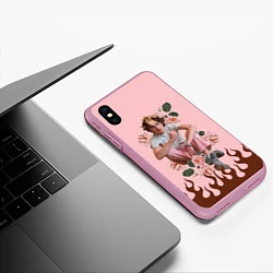 Чехол iPhone XS Max матовый Тимоти в огне, цвет: 3D-розовый — фото 2