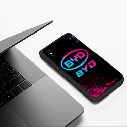 Чехол iPhone XS Max матовый BYD - neon gradient, цвет: 3D-черный — фото 2