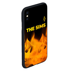 Чехол iPhone XS Max матовый The Sims - gold gradient: символ сверху, цвет: 3D-черный — фото 2
