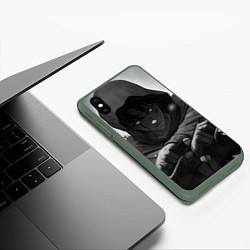 Чехол iPhone XS Max матовый Атака Титанов Леви Аккерман, цвет: 3D-темно-зеленый — фото 2
