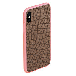 Чехол iPhone XS Max матовый Кожа крокодила крупная, цвет: 3D-баблгам — фото 2