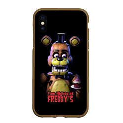 Чехол iPhone XS Max матовый Five Nights at Freddy, цвет: 3D-коричневый