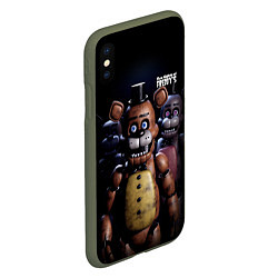 Чехол iPhone XS Max матовый Five Nights at Freddys персонажи, цвет: 3D-темно-зеленый — фото 2