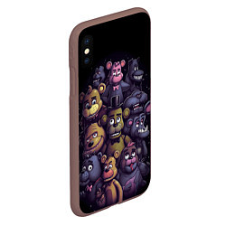 Чехол iPhone XS Max матовый Five Nights at Freddys art, цвет: 3D-коричневый — фото 2