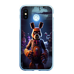 Чехол iPhone XS Max матовый Five Nights at Freddy, цвет: 3D-голубой