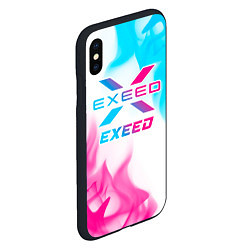 Чехол iPhone XS Max матовый Exeed neon gradient style, цвет: 3D-черный — фото 2