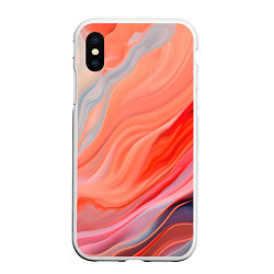 Чехол iPhone XS Max матовый Текучий принт от нейросети, цвет: 3D-белый