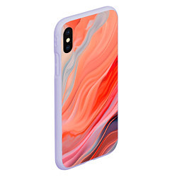 Чехол iPhone XS Max матовый Текучий принт от нейросети, цвет: 3D-светло-сиреневый — фото 2