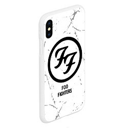 Чехол iPhone XS Max матовый Foo Fighters glitch на светлом фоне, цвет: 3D-белый — фото 2