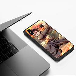 Чехол iPhone XS Max матовый Клинок рассекающий демонов Тандзиро Камадо, цвет: 3D-черный — фото 2