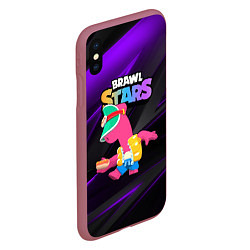 Чехол iPhone XS Max матовый Brawl stars Doug, цвет: 3D-малиновый — фото 2