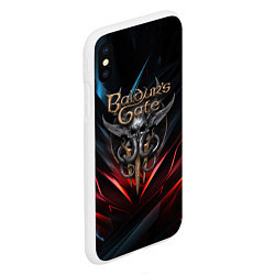 Чехол iPhone XS Max матовый Baldurs Gate 3 dark logo, цвет: 3D-белый — фото 2