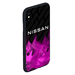 Чехол iPhone XS Max матовый Nissan pro racing: символ сверху, цвет: 3D-черный — фото 2