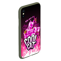 Чехол iPhone XS Max матовый Killer Queen - Розовый огонь, цвет: 3D-темно-зеленый — фото 2