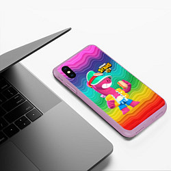 Чехол iPhone XS Max матовый Doug Brawl stars, цвет: 3D-сиреневый — фото 2