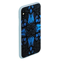 Чехол iPhone XS Max матовый Синий абстрактный узор на плитах, цвет: 3D-голубой — фото 2
