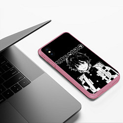 Чехол iPhone XS Max матовый Танджиро Камадо милый мальчик, цвет: 3D-малиновый — фото 2