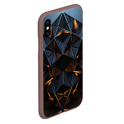 Чехол iPhone XS Max матовый Объемные кубы, цвет: 3D-коричневый — фото 2