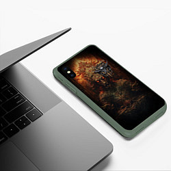 Чехол iPhone XS Max матовый Baldurs Gate 3 theme, цвет: 3D-темно-зеленый — фото 2