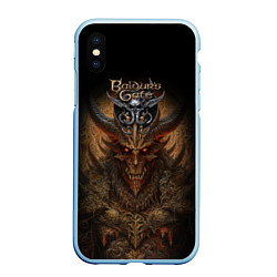 Чехол iPhone XS Max матовый Baldurs Gate 3 demon, цвет: 3D-голубой