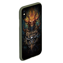 Чехол iPhone XS Max матовый Baldurs Gate 3 demon, цвет: 3D-темно-зеленый — фото 2