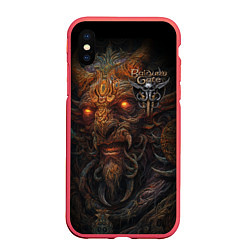 Чехол iPhone XS Max матовый Baldurs Gate 3 logo demon