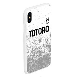 Чехол iPhone XS Max матовый Totoro glitch на светлом фоне: символ сверху, цвет: 3D-белый — фото 2