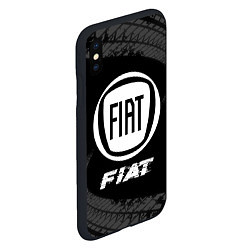 Чехол iPhone XS Max матовый Fiat speed на темном фоне со следами шин, цвет: 3D-черный — фото 2