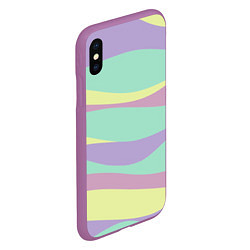 Чехол iPhone XS Max матовый Абстракция из цветных разводов, цвет: 3D-фиолетовый — фото 2