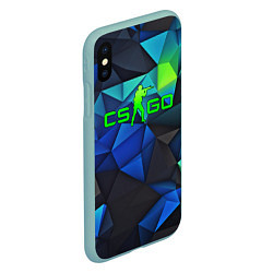 Чехол iPhone XS Max матовый CSGO blue abstract, цвет: 3D-мятный — фото 2