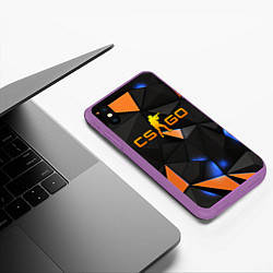 Чехол iPhone XS Max матовый CSGO orange style, цвет: 3D-фиолетовый — фото 2